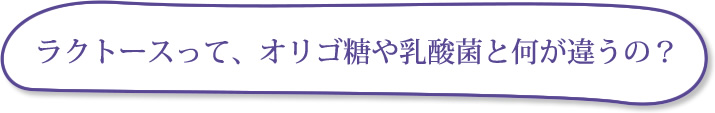 ラクトースって、オリゴ糖や乳酸菌と何が違うの？